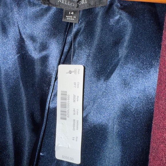 Made in Italy Wool Burgundy J.Crew Stadium Cloth Cocoon Coat NWT Size 14 - Picture 7 of 8